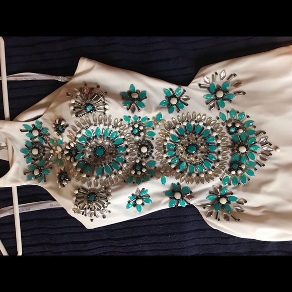 White jersey prom dress - Picture 3 of 4